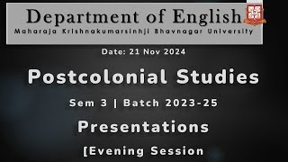 Postcolonial Studies  Evening Session  Semester 3  DoEngMKBU [upl. by Nnylsaj]