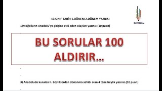 10SINIF TARİH 1DÖNEM 2YAZILI [upl. by Olotrab271]