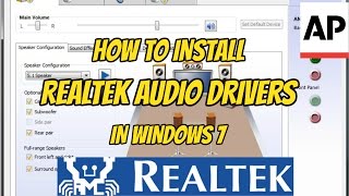 How to install Realtek HD audio drivers in windows 7  ASHRAF PASHA [upl. by Enialem]