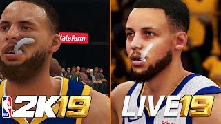 NBA 2K19 vs NBA LIVE 19 GraphicsGameplayGame ModesCommentary Comparison  Which Game Is Better [upl. by Assilana]