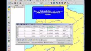 Quantum GIS 1 7 Trabalhando com Rótulos Multilinha [upl. by Anaitit]