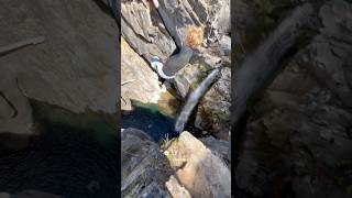 80 FOOT GAINER CLIFF JUMP INTO INSANE CANYON ⚠️ shorts sendit gainer waterfall [upl. by Alleber]