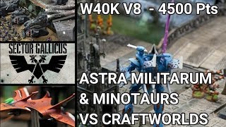 SG  Warhammer 40K V8  Rapport de Bataille FR  4500 Pts  Astra M Minotaurs VS Eldars [upl. by Kono]