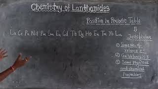 Position of Lanthanides in Periodic Table [upl. by Veda683]