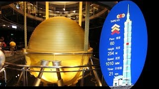 Taiwan Taipei 101 煙火 worldwide fastest elevator and biggest TilgerPendel for damping [upl. by Elyak599]