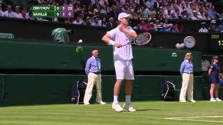 Grigor Dimitrovs perfect service game  Wimbledon 2014 [upl. by Ttik838]