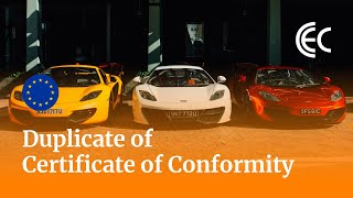 Duplicate of certificate of conformity COC [upl. by Aleinad]