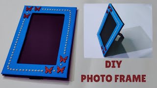 DIY Cardboard Photo frame  Beautiful Frame Making tutorial [upl. by Larissa]