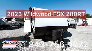 Used 2023 Forest River RV Wildwood FSX 280RT Toy Hauler Travel Trailer recreationusa [upl. by Koosis]