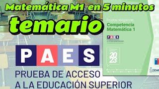 Temario PAES M1 2024 en 5 minutos Guía rápida y efectiva Examiné 2024 Admisión 2025 [upl. by Alyssa]