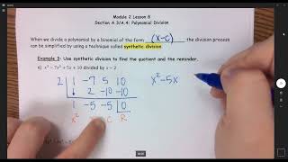 Dividing Polynomials using SYNTHETIC DIVISION [upl. by Neilson79]