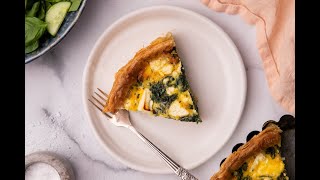 Simple amp Tasty Spinach Quiche Recipe [upl. by Vallie]