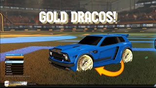 NEW ROCKET LEAGUE WHEELS Gold and Platinum Dracos Inverted Pyrrhos and Holographic Dracos [upl. by Ennairb226]