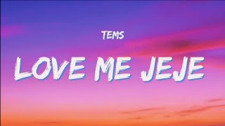 Tems  Love me jeje Lyrics video [upl. by Hemetaf456]