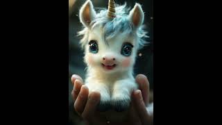 Unicorn amp Girl love trending unicorn cute baby fluffy magic magical [upl. by Nylhtiak]