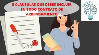 5 CLÁUSULAS QUE DEBES INCLUIR EN TODO CONTRATO DE ARRENDAMIENTO [upl. by Marx]