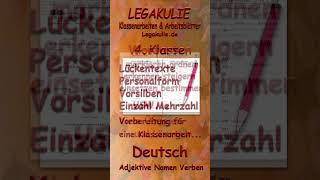 Deutsch 4Klasse Adjektive Nomen Verben Interaktive Arbeitsblätter PDF Legakulie shorts [upl. by Ettenotna357]