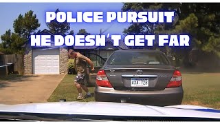 Probation Absconder flees Arkansas State Police  Short pursuit and short foot pursuit chase [upl. by Norbie]