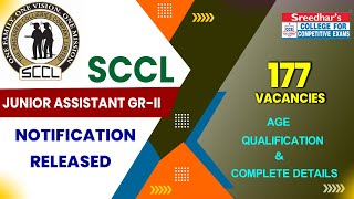 SINGARENI COLLIERIES JUNIOR ASSISTANT NOTIFICATION 2022  SCCL JUNIOR ASSISTANT RECRUITMENT [upl. by Blackington385]