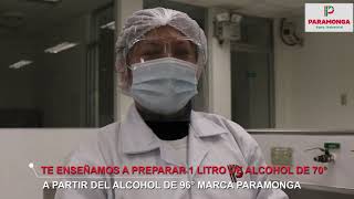 TE ENSEÑAMOS COMO DILUIR ALCOHOL 96° A ALCOHOL DE 70° [upl. by Marentic]