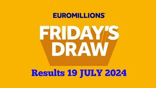 Euromillions draw live results 19 July 2024  euro millions draw live tonight [upl. by Nylesor95]