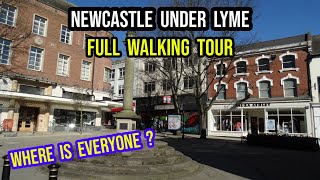 NEWCASTLE UNDER LYME Town Centre  Full Walking tour Staffordshire  Like a Ghost Town [upl. by Eugenie]