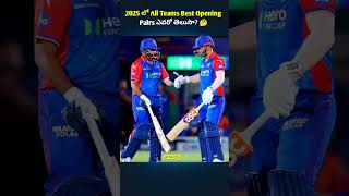 2025 లో All Teams Best Opening Pairs ఎవరో తెలుసా 🤔 shorts cricket interestingfacts facts ipls [upl. by Billmyre]