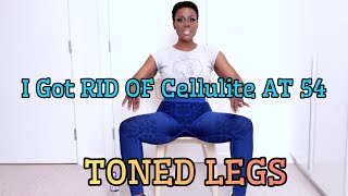 HOW 2 GET RID OF CELLULITE amp FLABBY THIGHS AT 54 TONED LEGS WITH A CHAIR🪑 4 THOSE WITH KNEE ISSUES [upl. by Kwarteng]