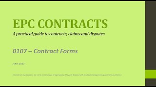 EPC Contracts  0107  Contract Forms [upl. by Vona]