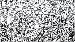 Floral Zentangle Art  Zentangle inspired Art Zendoodle [upl. by Fanning74]