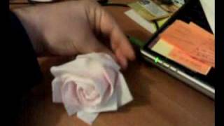 Origami Rosa con tovagliolo da cucina [upl. by Nodnahs897]