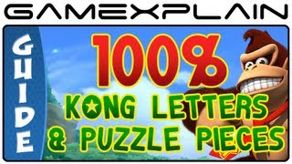 All KONG Letters and Puzzle Pieces 100 in Donkey Kong Country Returns 3D  Guide amp Walkthrough [upl. by Anaiviv]