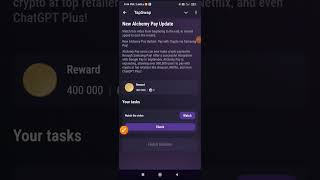 New Alchemy Pay Update Pay with Crypto via Samsung Pay code  Tapswap tasks [upl. by Grani]