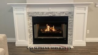 Double Sided Fireplace Install [upl. by Zetnas724]