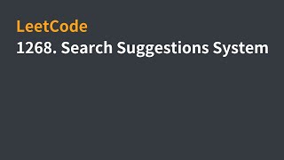 LeetCode  1268 Search Suggestions System  中文解說 [upl. by Brittain446]