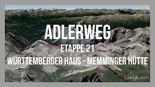 Adlerweg Etappe 21  Württemberger Haus  Memminger Hütte  Wandern Tirol  GPSTrack [upl. by Kamp118]