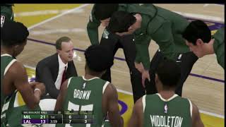 NBA Live 19 Lakers vs Bucks [upl. by Fontes]