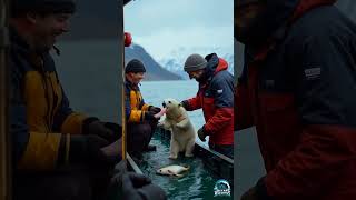 🐻‍❄️ Tiny Polar Bears lost it’s mother  😍 polarbearrescue wildlifeconservation arcticanimals [upl. by Kippie]