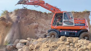 Excavator jackhammer Breaking Mountain To Remove Unwanted Private Area [upl. by Lancelot]