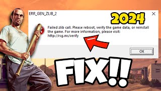 How To Fix GTA 5 Error ERRGENZLIB2 in 2024  GTA V ERRGENZLIB2 Fix [upl. by Nnoryt]