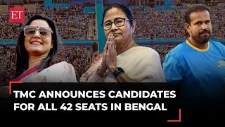 LS Elections 2024 TMC announces 42 candidates list Yusuf Pathan Mahua Moitra among key nominees [upl. by Nosnirb]