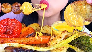 ASMR CHEESY ROASTED VEGGIE PLATTER ASMR Eating No Talking ASMR Phan [upl. by Vilhelmina]