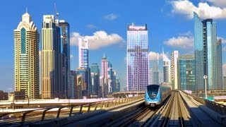 UAE Dubai City Metro in HD very long  most of the route 2013 High definition 1080p 1920x1080 [upl. by Nosrej]