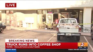 Driver crashes into patio outside Tempe coffee shop [upl. by Fruma737]