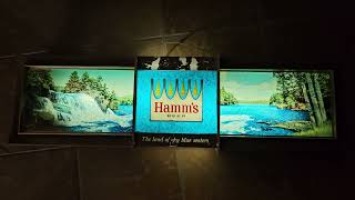 For Sale 1965 Hamms Anniversary Rippler Motion Lighted Beer Sign Hamms Waterfall Canoe Camping [upl. by Rus]