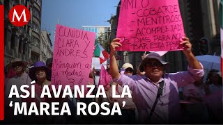 Marea Rosa llega al Zócalo capitalino autoridades realizan operativos [upl. by Purdy]