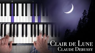 Debussy  Clair de Lune  EASY Piano Tutorial [upl. by Laup]