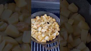 Fried potatoes in crisco on the grill [upl. by Sherilyn]