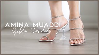 AMINA MUADDI GILDA SANDALS  SIZING amp TRYON [upl. by Ekard]