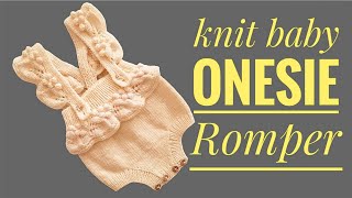 How to knit baby suite romper  Knit a baby onesie  Body for baby knitting  knitting tutorial [upl. by Ambrose]